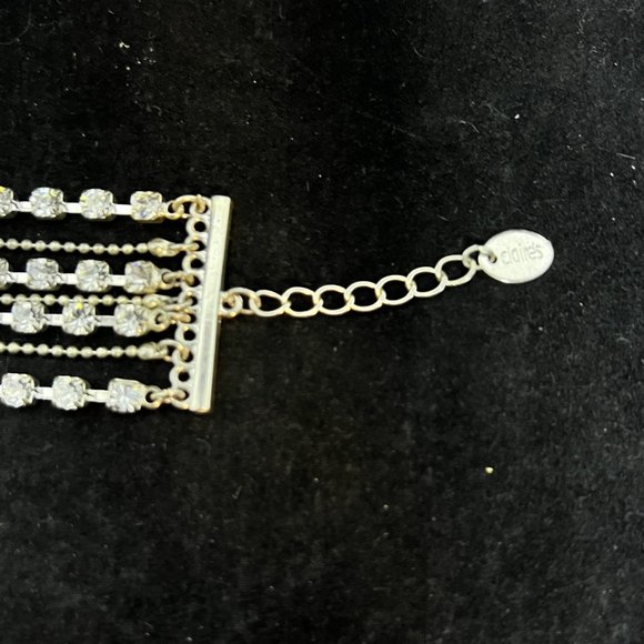 Clair's 7 Strand Silver Tone And Rhinestone Bracelet (3790) - Picture 10 of 10